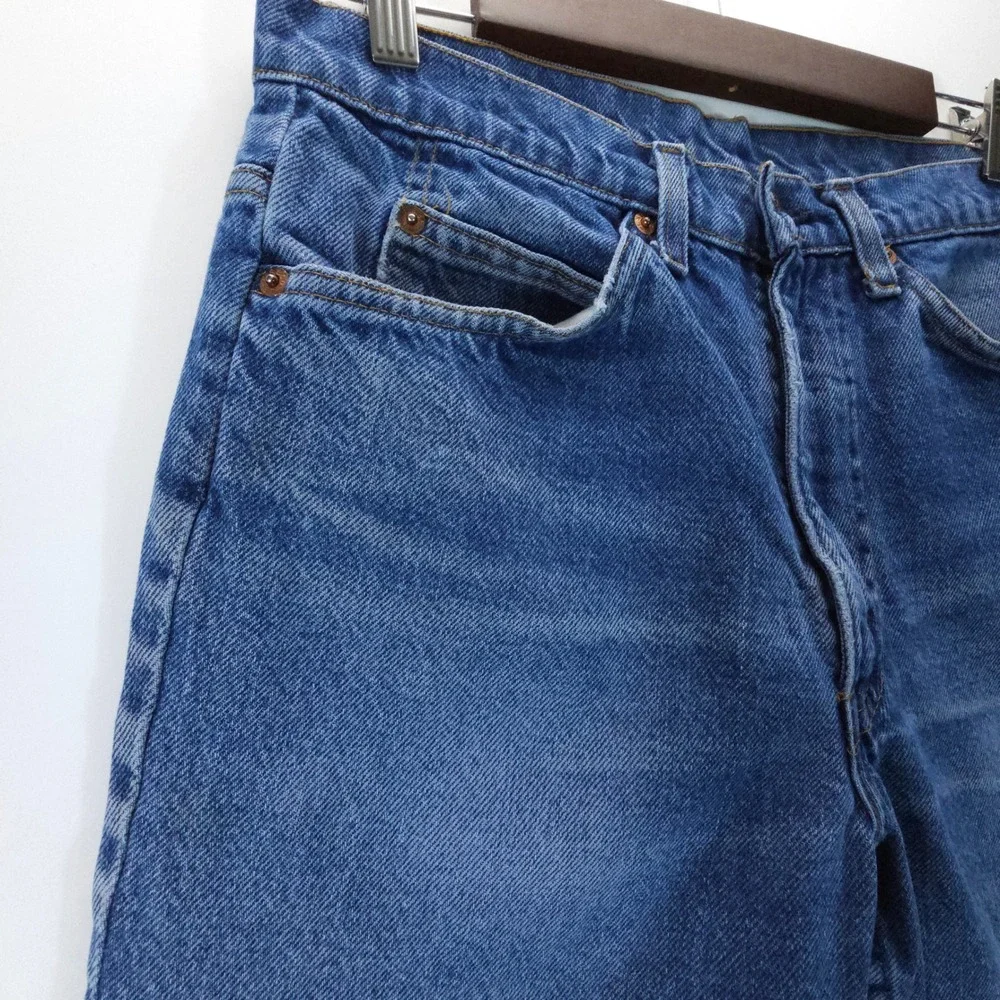VTG Y2K Levis Jeans Orange Tab Mens 32x25 Blue Straight Leg Denim USA MADE
